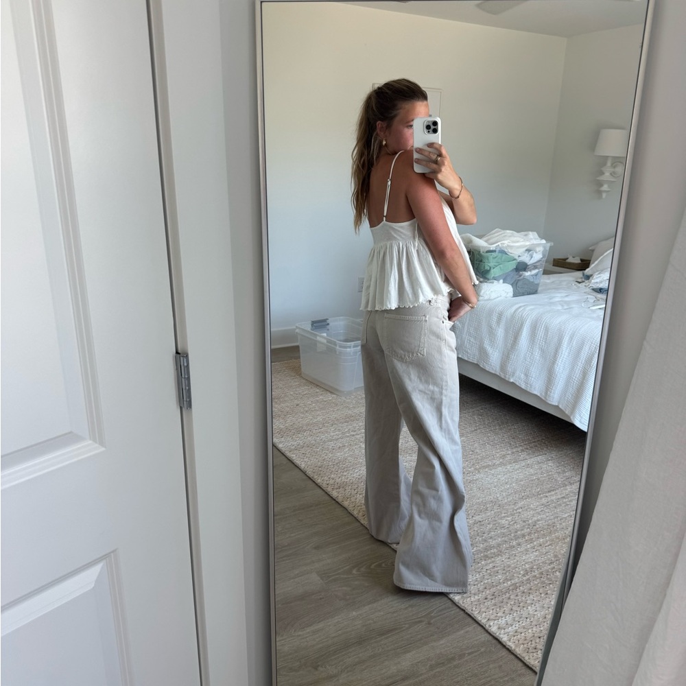Agolde Beige Denim Pants - Picture 4 of 5